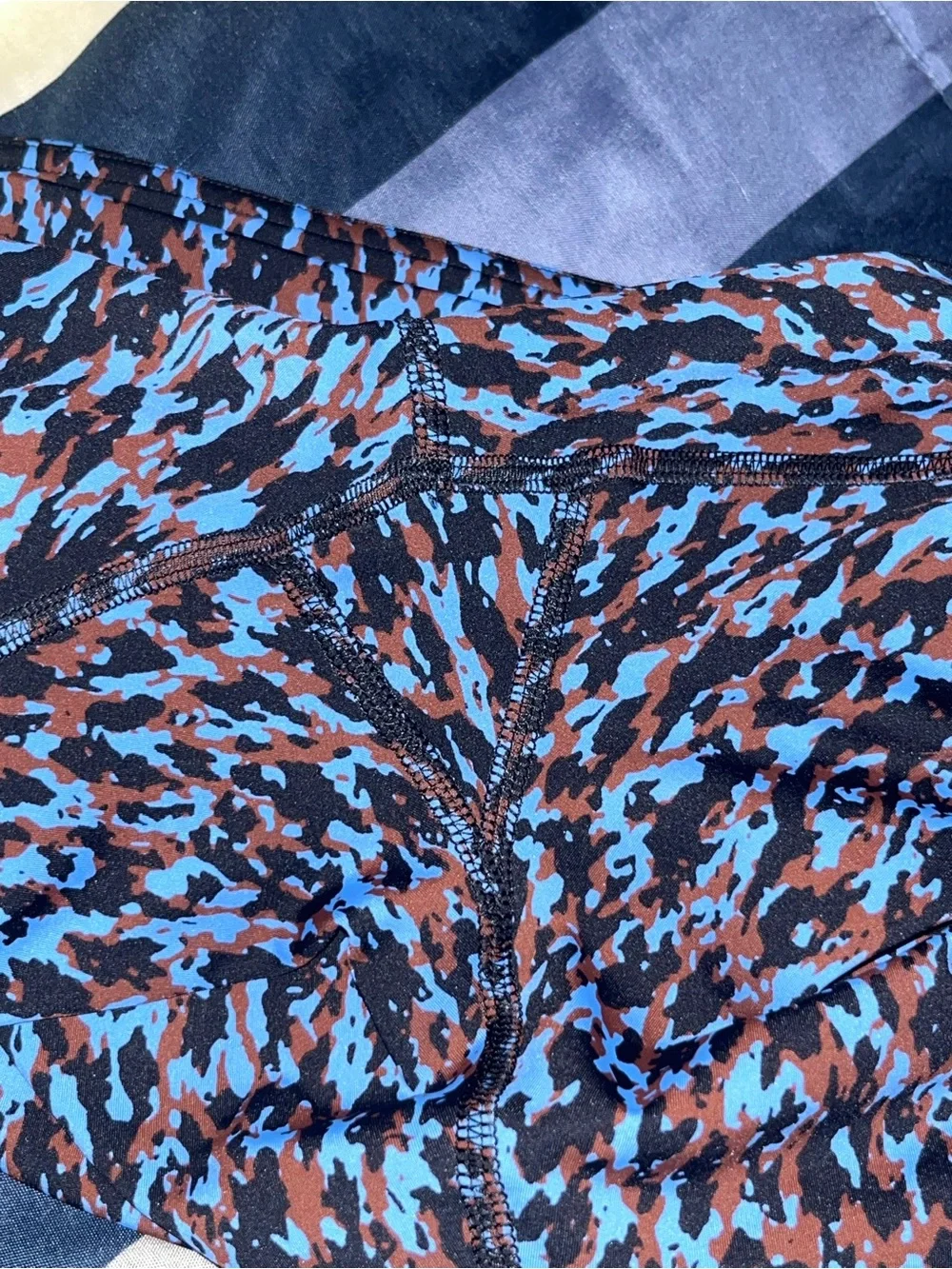 🍋 LIKE NEW Lululemon Fast & Free HR Tight - Leopard Camo Blue Nile Multi - Sz 8
